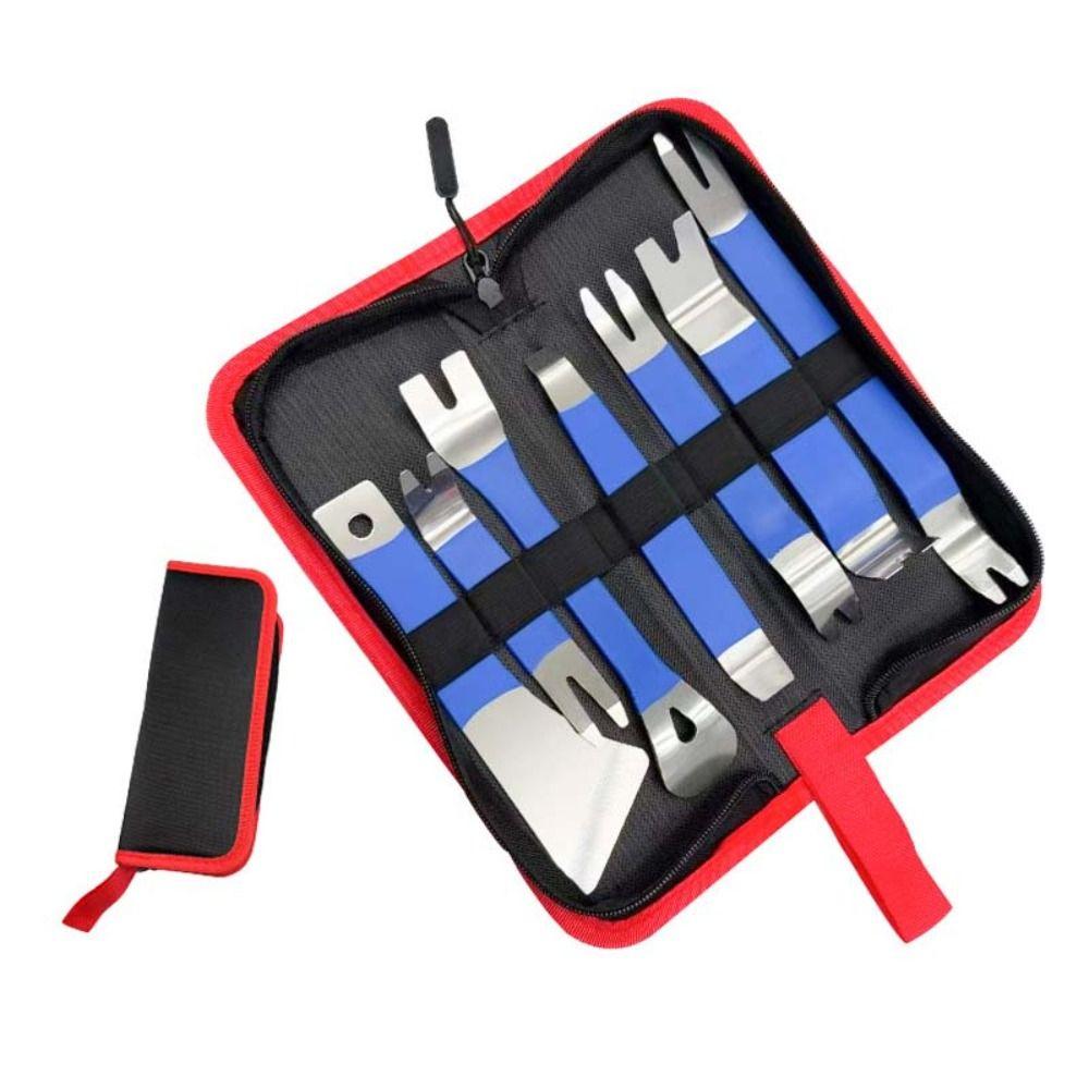 7Pcs/set Non-slip Car Radio Remover with Storage Bag Car Buckle Pry Tool Car Buckle Screwdriver