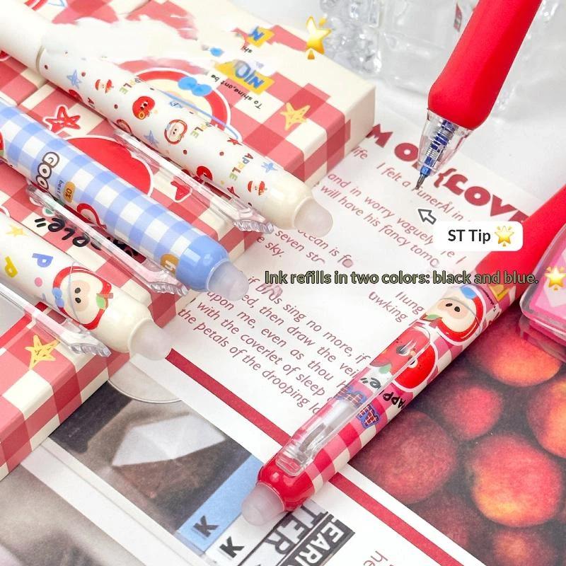 4Pcs/Set Kawaii Erasable Gel Pen 0.5Mm Blue And Black Ink Quick Dry Smooth Writing Pens School Office Stationery