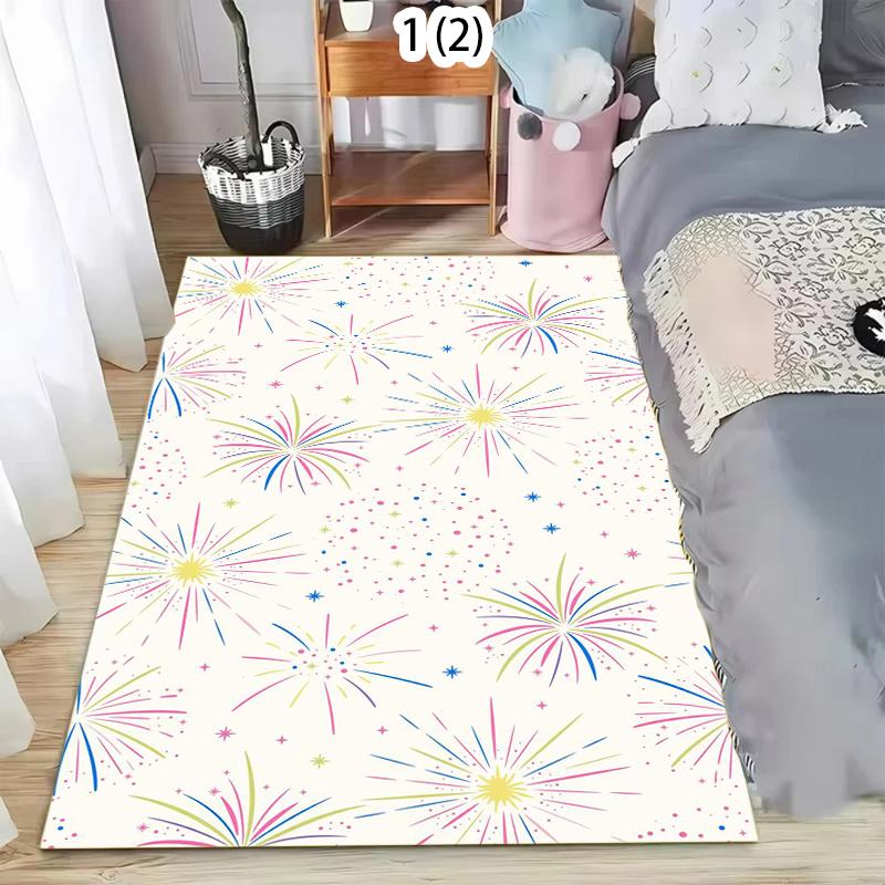 

Colorful Fireworks Carpet Warm Atmosphere Indoor Carpet Living Room Bedroom Door Mat Home Decoration Floor Mat 40X60cm