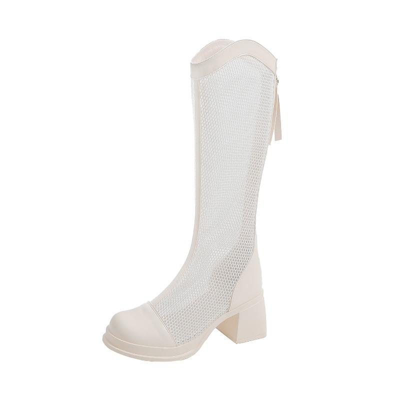 Boots Women's temperament mesh long tube cool boots Women's spring and summer new hollow comfortable breathable fashion boots