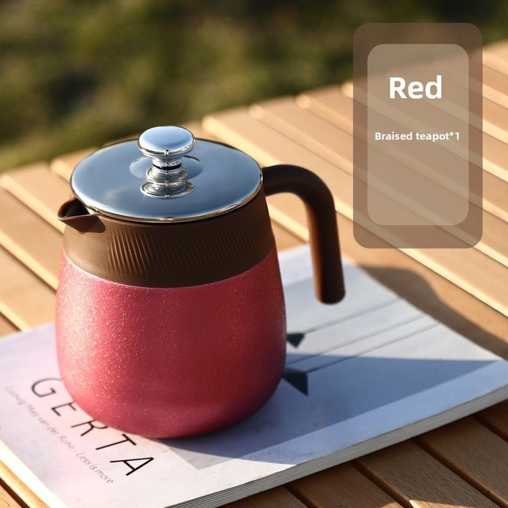 

Small Enmelon Titanium Insulated Tea Kettle With Tea Water Separation For Outdoor And Home Tea Brewing