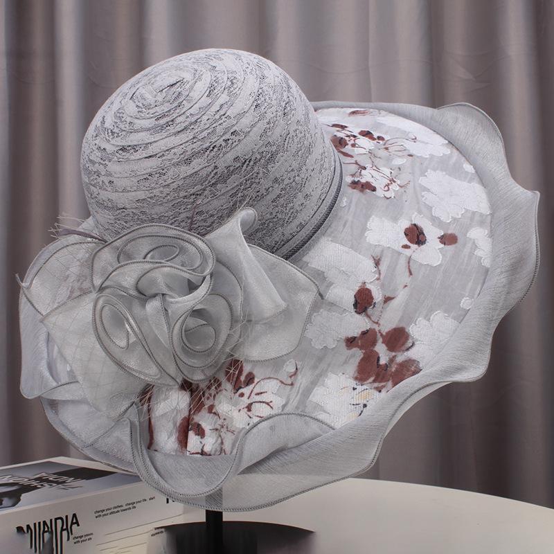 Big Brimmed Beach Sun Hat, Summer Beach Sun Hat, Fisherman Hat, Foldable Lace Elegant Flower Cool Hat