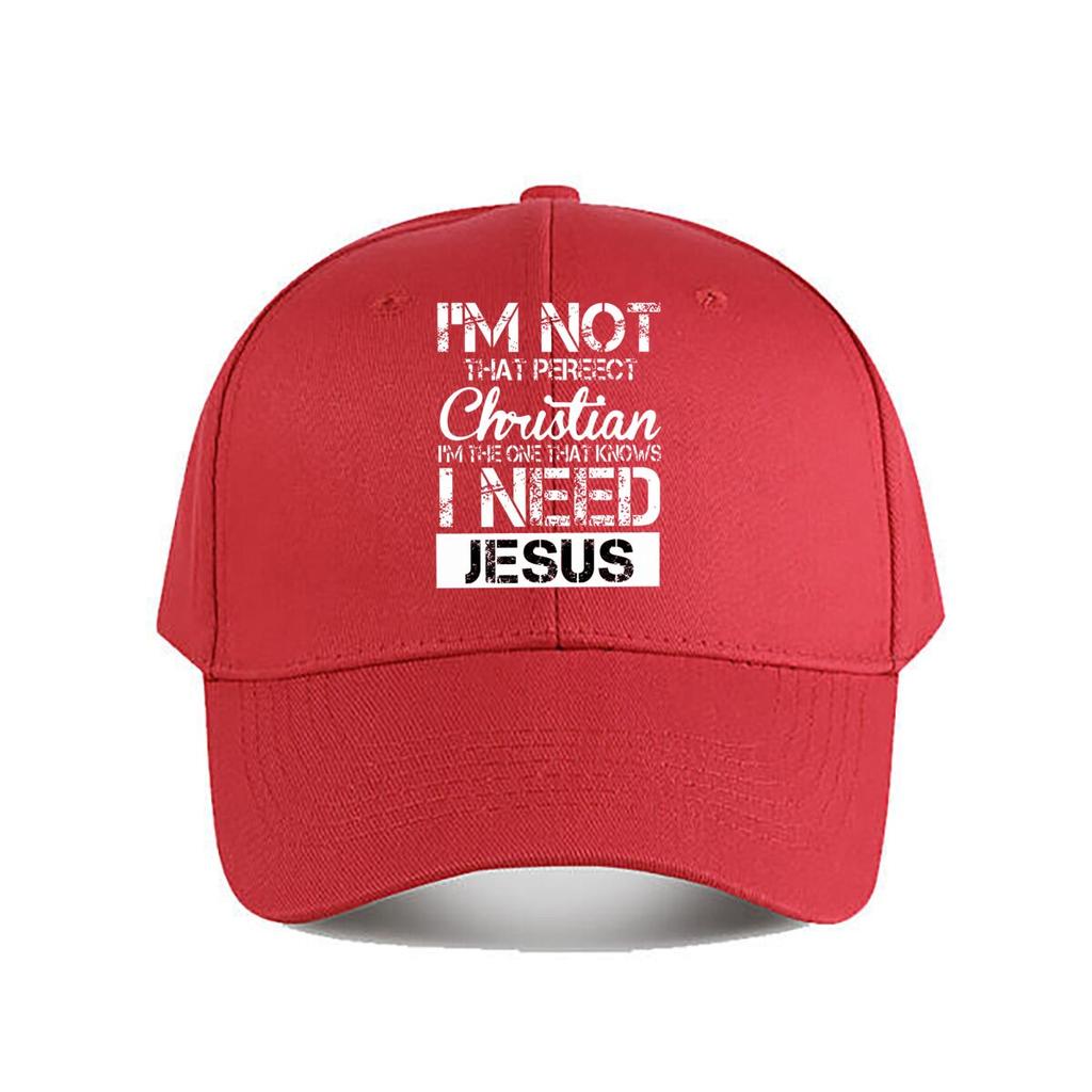 Need Jesus Distressed Typography Christian Faith Graphic Baseball Cap Fashion Unisex Sunhat Womens Outdoor Sports