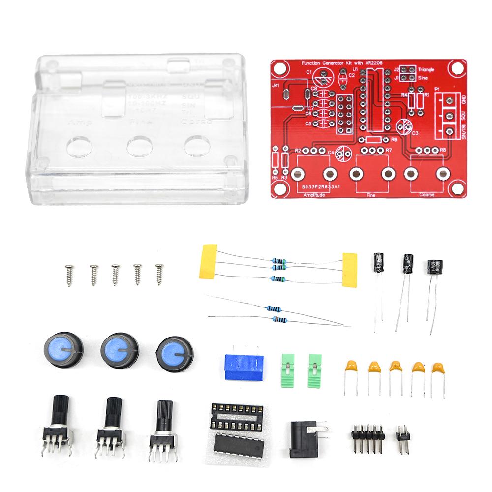 1Hz -1MHz XR2206 Function Signal Generator DIY Kit Sine/Triangle/Square Output Signal Generator Adjustable Frequency Module