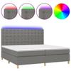 VidaXL Sommier à Lattes de Lit avec Matelas et LED, Lit Rembourré avec Tête de Lit, Lit Double, Lit Adulte de Chambre, 3135782