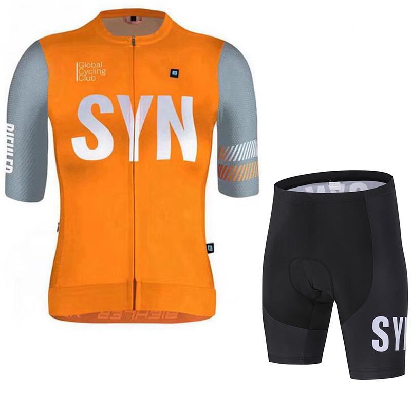 SYN Cycling Suit Set Men's Cycling Short Sleeved Top Summer Cycling Sportswear Mountain Bike Cycling Jersey Cycling Bib