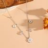 Stainless Steel Daisy Necklace with Rhinestones - Non-Fading, Versatile Design for Women