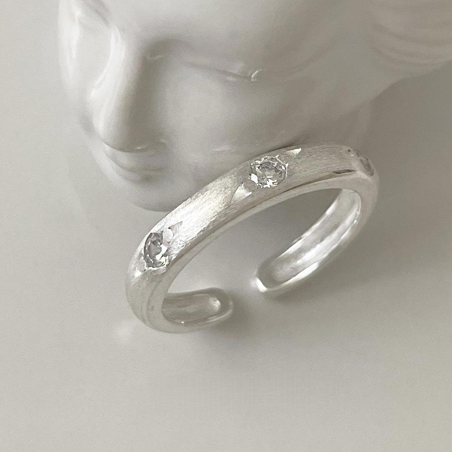 S925 Sterling Silver Korean Style Adjustable Open Ring for Women - Niche Light Luxury Trendy Colorfast High-End Feel