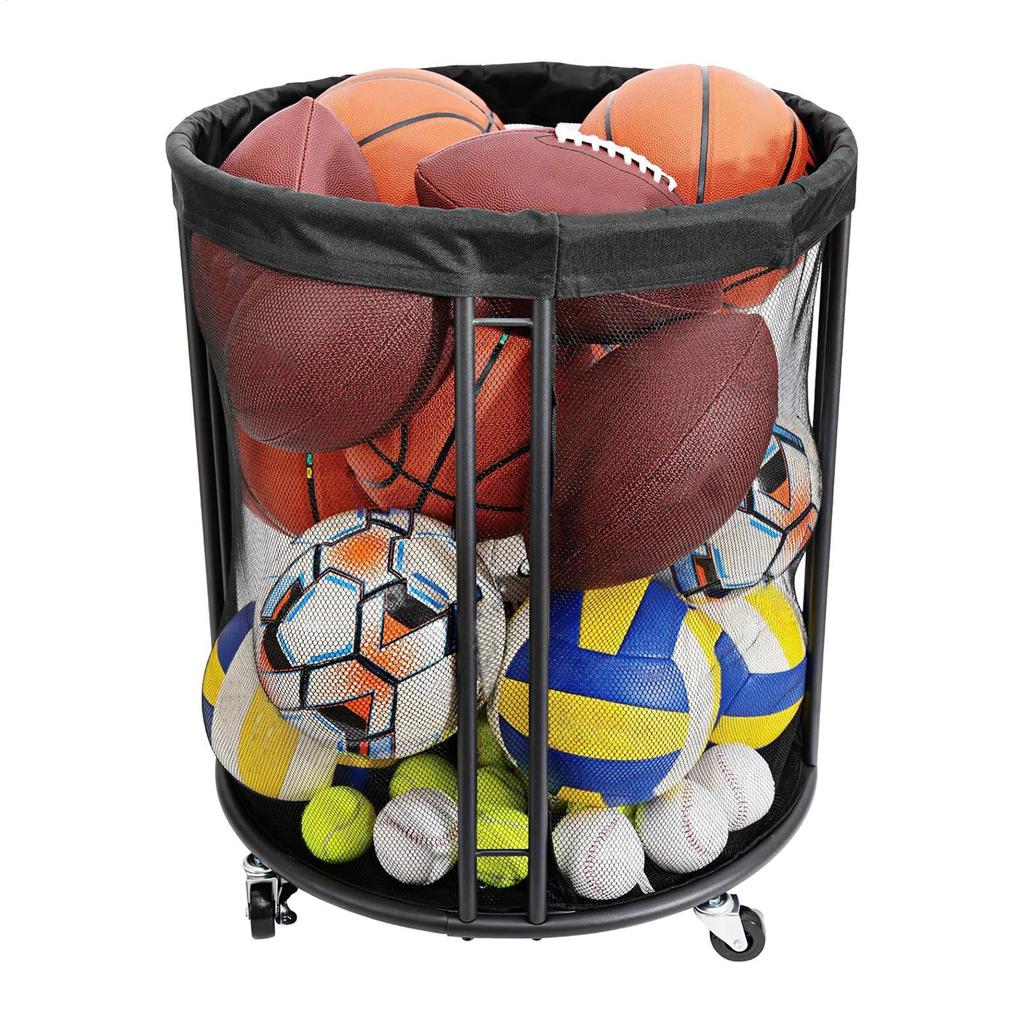 Ball Bin Ball Basket Portable Container Box Organizer Basket Net for Outdoor Garden Garage Sports Pool Deck Outside
