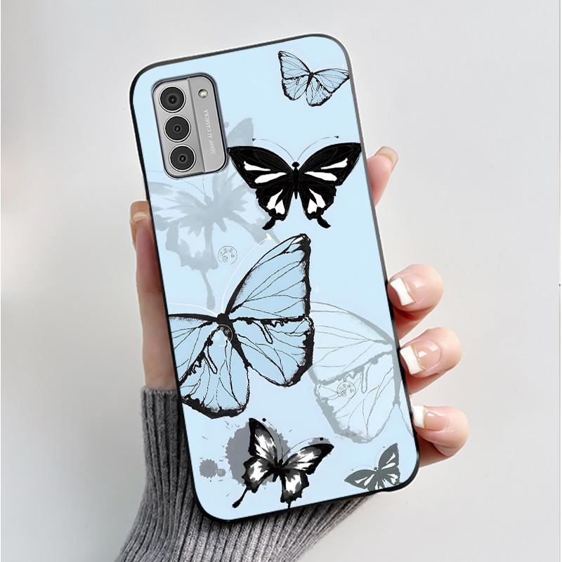 Custodia per Telefono Stampata Per Nokia G42/Nokia G310 5G/Nokia G60 5G/Nokia G100 Cover Guscio Morbido in Silicone Nero Custodie Carine con Fiori e Cartoni Animati