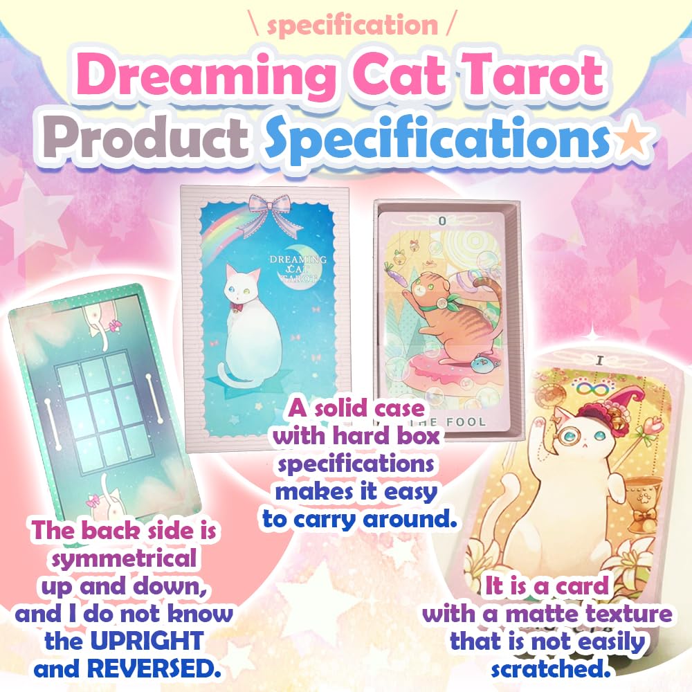 Japanese Dreaming Cat Rider Cute Tarot Cards [Authentic Product] Tarot, 78-Card Set,