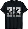 Vintage Detroit Michigan 313 Area Code Skyline T-Shirt