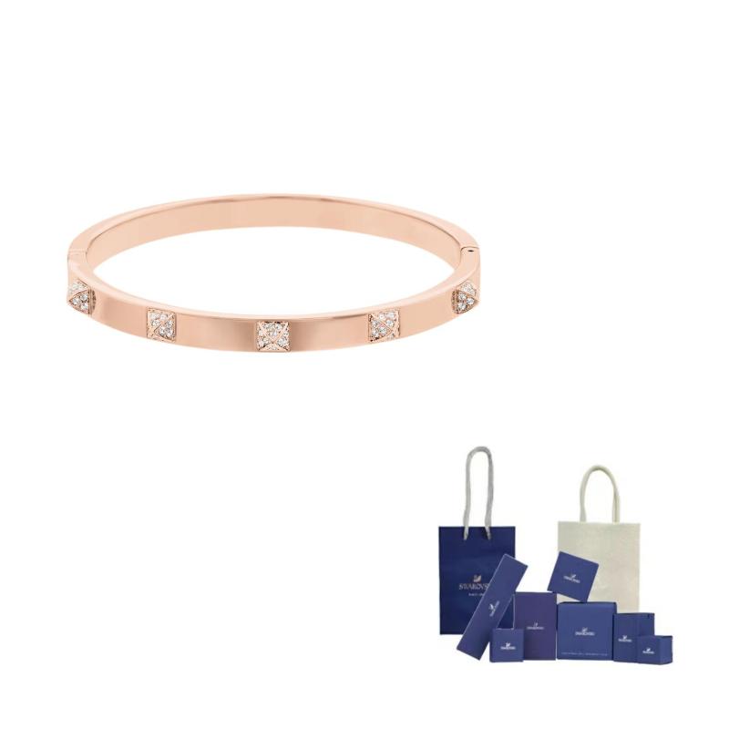 Swarovski Original Design Crystal Bangles Unisex Rose Gold M-Original Brand Box And Bag