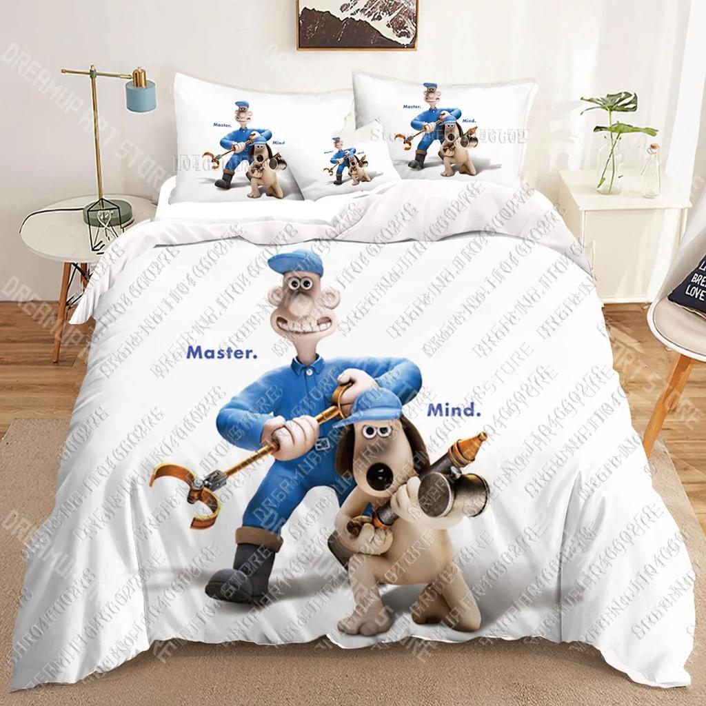 Wallace & Gromit 3D Bettwäsche-Sets bedruckte Bettbezüge für Erwachsene_ Kinderbett Decke Geburtstagsgeschenk Dropshipping