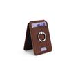 Compatible Apple MagSafe Leather Card Holder and Phone Stand with ID Storage and Finger Ring.