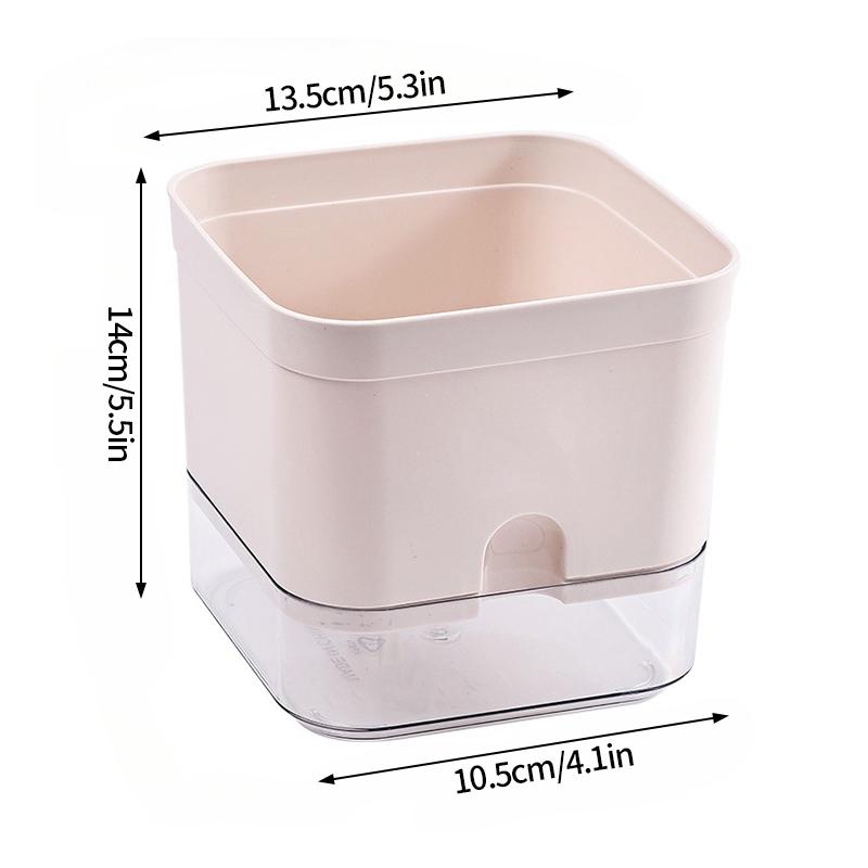 Doppelschichtiger Wasserspeicher Fauler Blumentopf Kreativer Transparenter Blumentopf Automatische Bewässerung Sukkulentenpflanztopf Desktop-Dekor