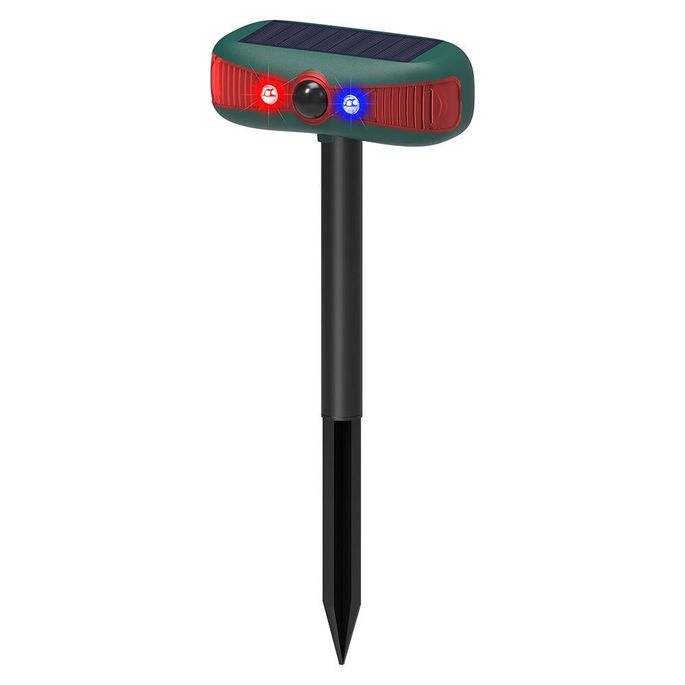 Solar Ultrasonic Animal Repellent: Infrared Sound & Light Alarm to Deter Wild Boars & Weasels