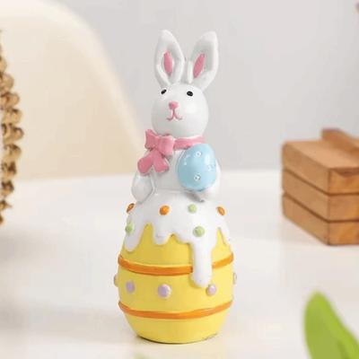 Colorful Easter Bunny Figurine Hand-Painted Resin Resin Rabbit Decoration Simulation Bunny DIY Cartoon Rabbit Statue