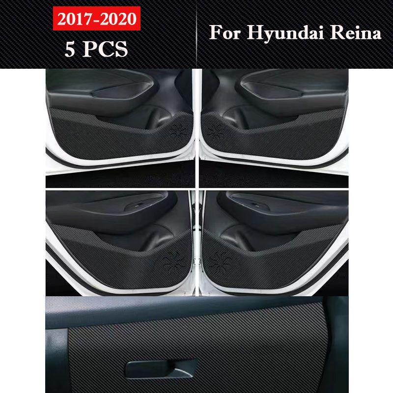For Hyundai Reina 2017 - 2020 Car Door Anti Kick Pad Glove Box Protection Sticker Scratch Resistant Film Interior Accessories