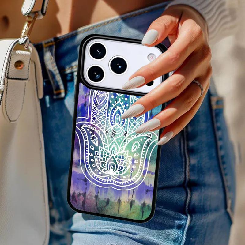 Hamsa Hand Of Fatima Art Phone Case For iPhone 17 Air 14 15 13 12 Max Cover For Apple 14 15 16 16e 11 Pro Max Plus