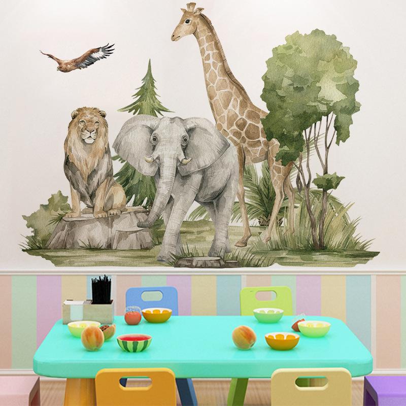Removable Cartoon Animal Wall Stickers for Kids' Rooms – Perfect for Bedrooms, Living Rooms, Party Decorations, Doors, and Windows.