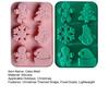 Christmas Silicone Cake Mold Set Xmas Tree Snowman Santa Claus Bells Snowflake Gingerbread Man Baking Mold DIY Baking Tool Kit