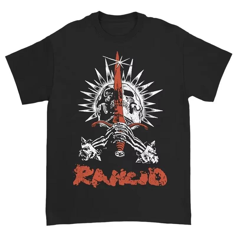 Rancid Spoiled Band British Punk Rock American High Street Skull Print Loose Print Mens and Womens Summer Cotton Tshirt