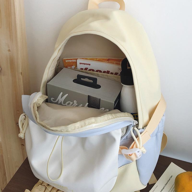 Color Block Schoolbag Junior High School Student Backpack Women's Backpack