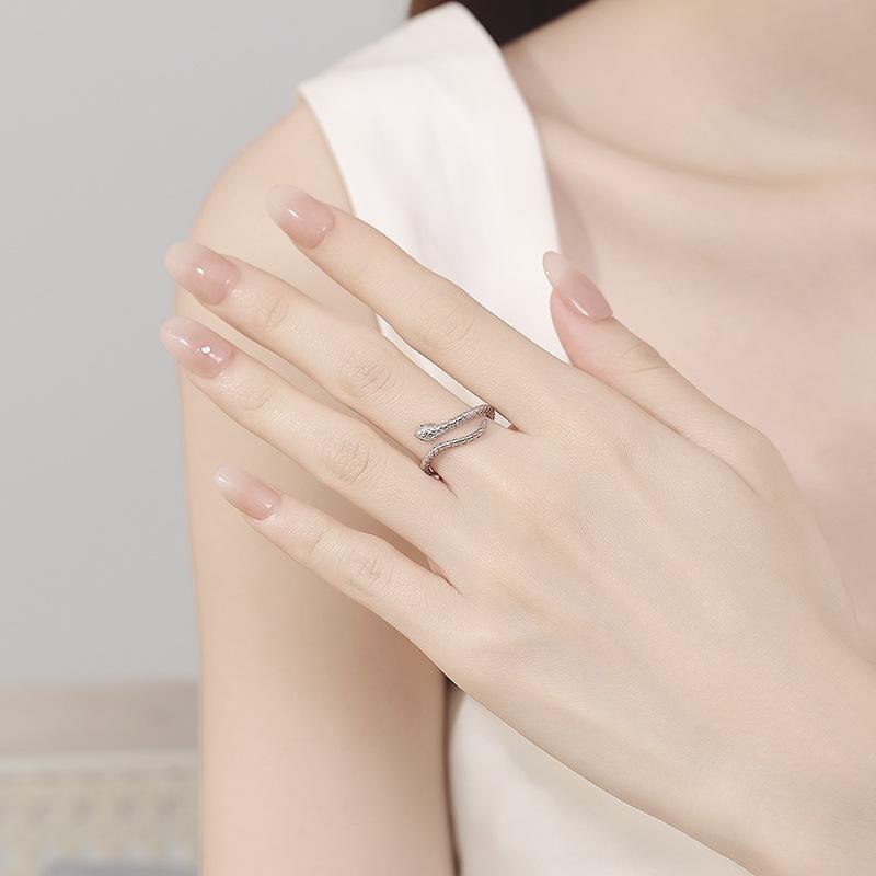 Natal Year, Little Spirit Snake Ring, Women'S High Sense Stacking, Wearing An Open Snake Ring, Personalized Jewelry, Tail Ring, Niche Design