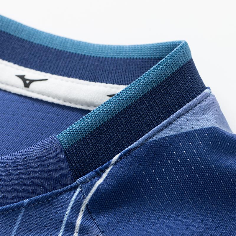 Mizuno Quick-Dry Stretch Breathable Sports Short Sleeve T-Shirt Unisex Tops Starry-Blue C2CA53Z726