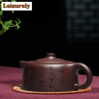 300ml Traditionelle Yixing Lila Ton Teekannen Handgefertigt Skyline Kanne Roh Erz Lila Schlamm Kessel mit Filter Zisha Teeset Cafés Geschenk