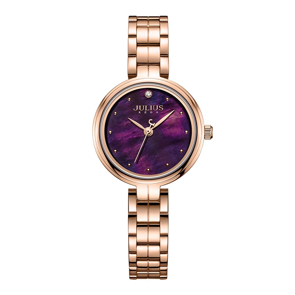 Jyullieoseu Ja-1294 Women'S Round Mother-Of-Pearl Metal Watch