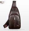 Head Layer Cowhide Men's Chest Soft Leather Crossbody Bag, Genuine Leather Chest Bag, Outdoor Leisure Large Capacity Tablet Shoulder Phone Bag