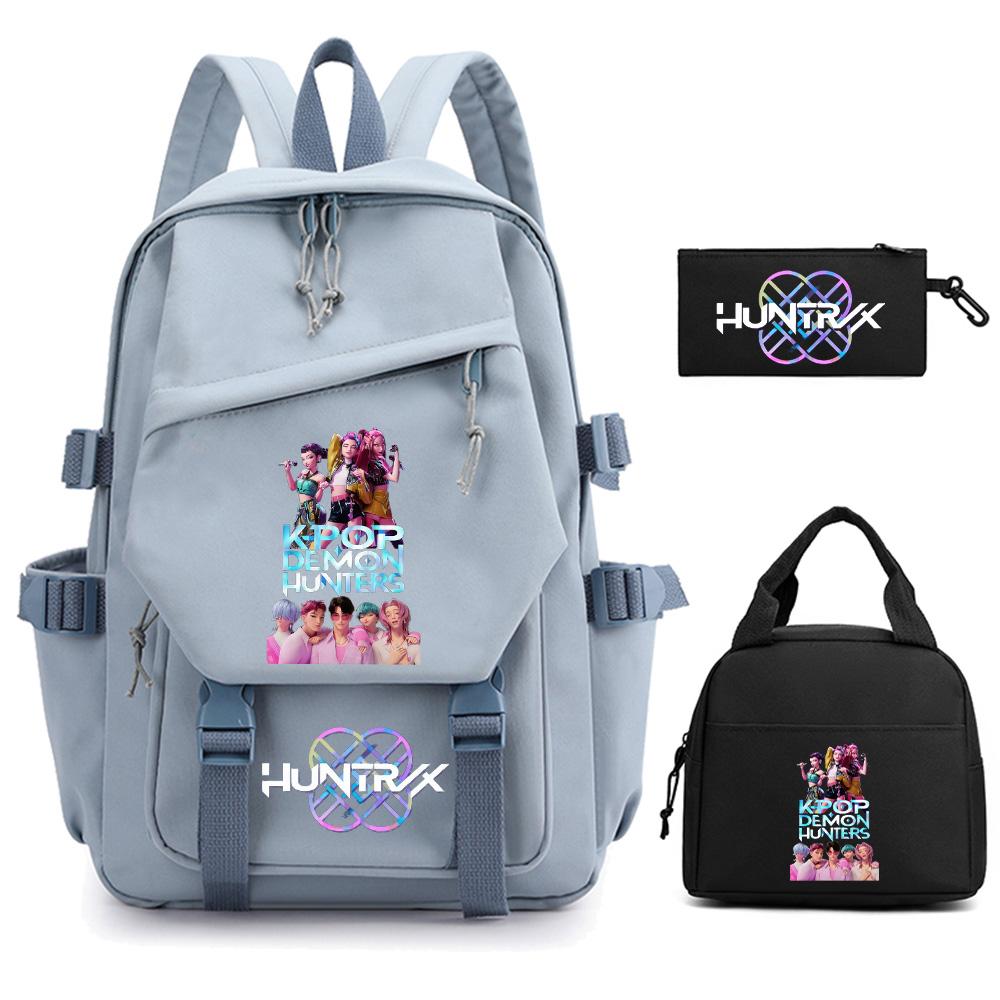 3 Stück/Set Anime Cartoon Kpop Dämonenjäger Bedruckter Rucksack für Teenager Kinder Schüler Große Kapazität Schultasche Mädchen Geschenk Damen Reisetasche Mochila