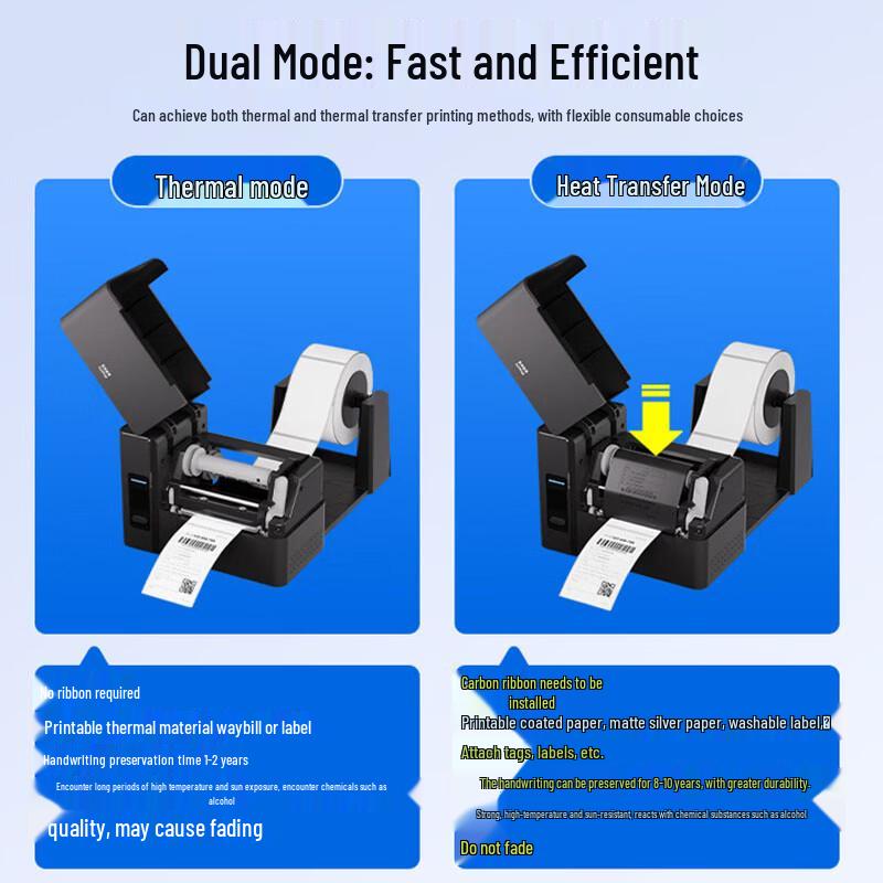 QIRUI T200-P Thermal Transfer Label Printer CN Plug (adapter Included)