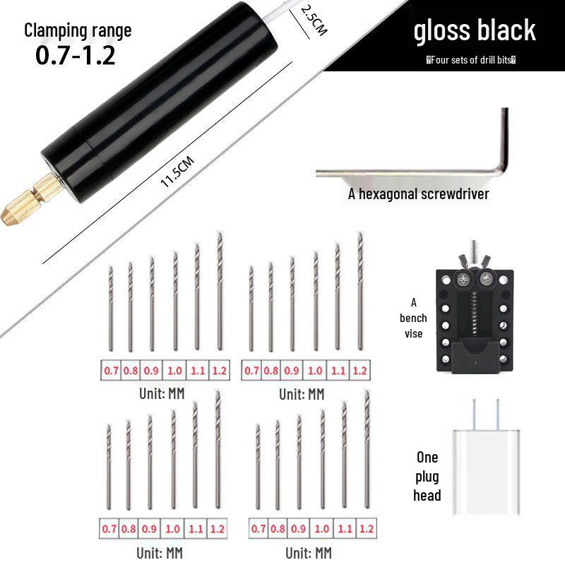 Mini Handheld Electric Drill & Grinder - Low Power Tool for Precision Hole Punching