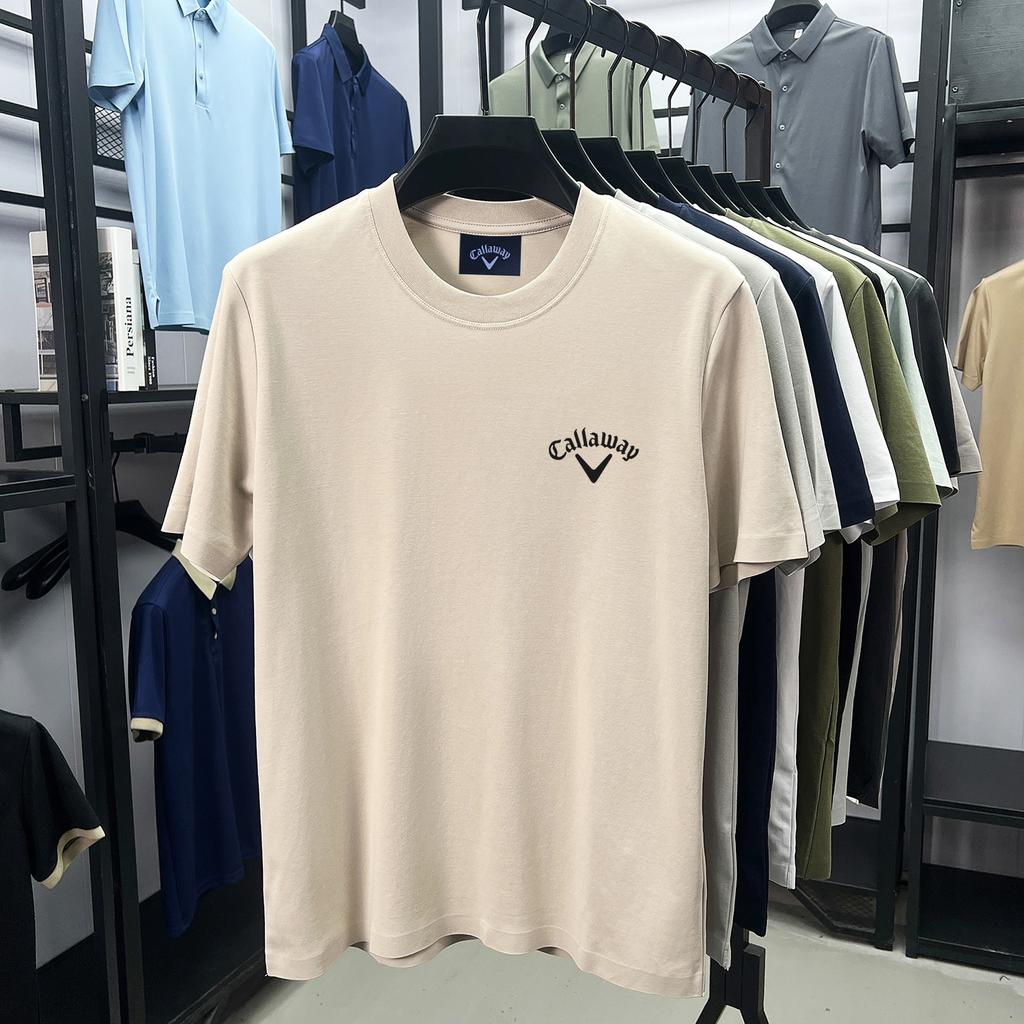 Callaway 2025 Summer Men's and Women's New Embroidered High-quality Round Neck Large T-shirt Couple Golf T-shirt