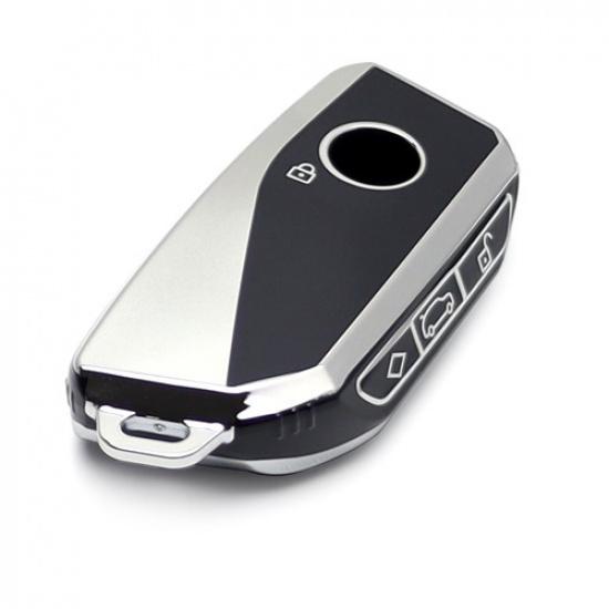 Silver Chrome TPU Smart Key Fob Cover Case For -up BMW X5 X6 X7 iX I5 I7 5 7
