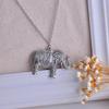 Charme elegante Mode Elefant Anhänger Pullover Kette Retro Silber Farbe Halskette