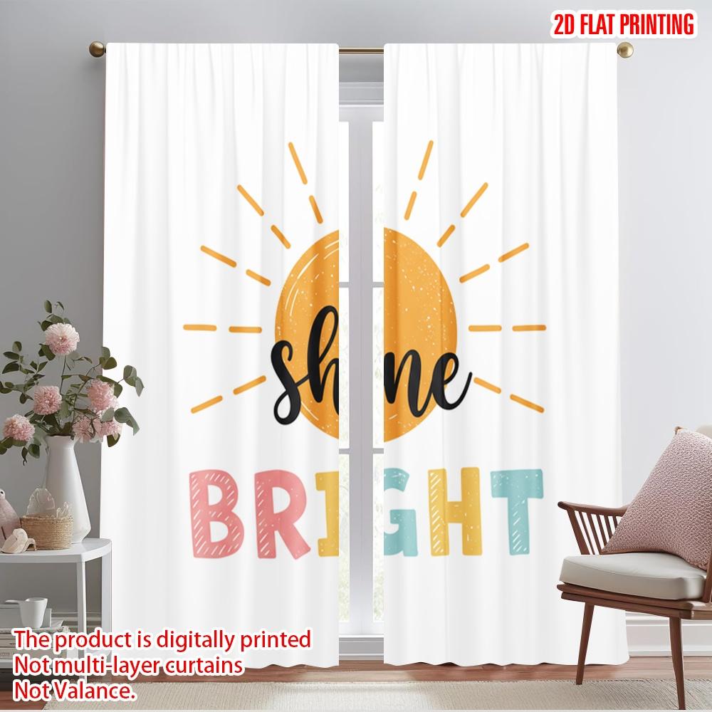 

2pcs 2D flat printing Curtain Sunny Shine Bright 100% Polyester Fabric Without Electricity All Season Party & Holiday Decor for 52.50×116.00 CM 2pcs