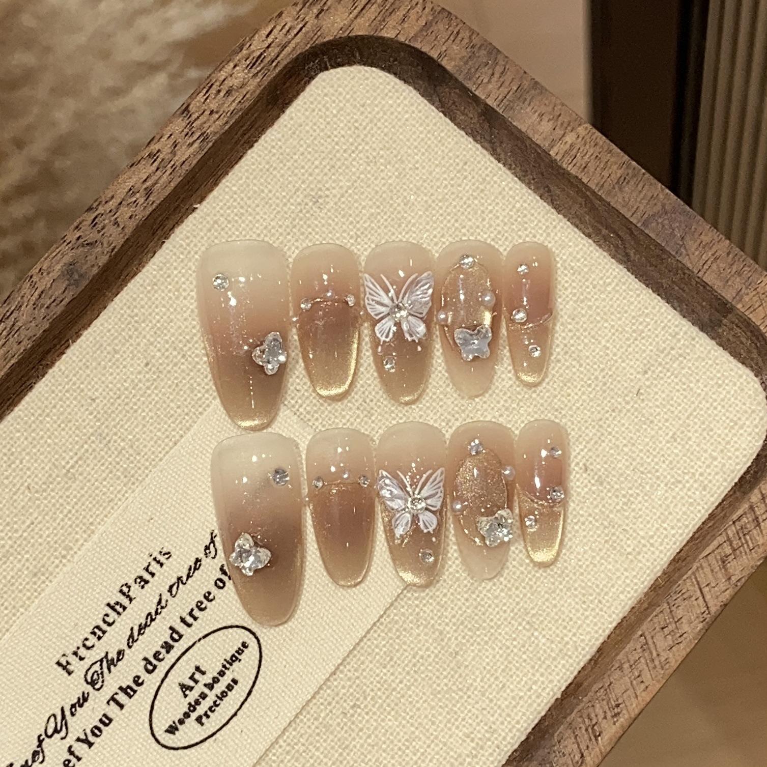 

Ручная работа, прозрачная, как лед, золотая боковая подсветка, наклейка «Бабочка кошачий глаз», маленькая, ромбовидная, бабочка, кошачий глаз, одежда, броня L