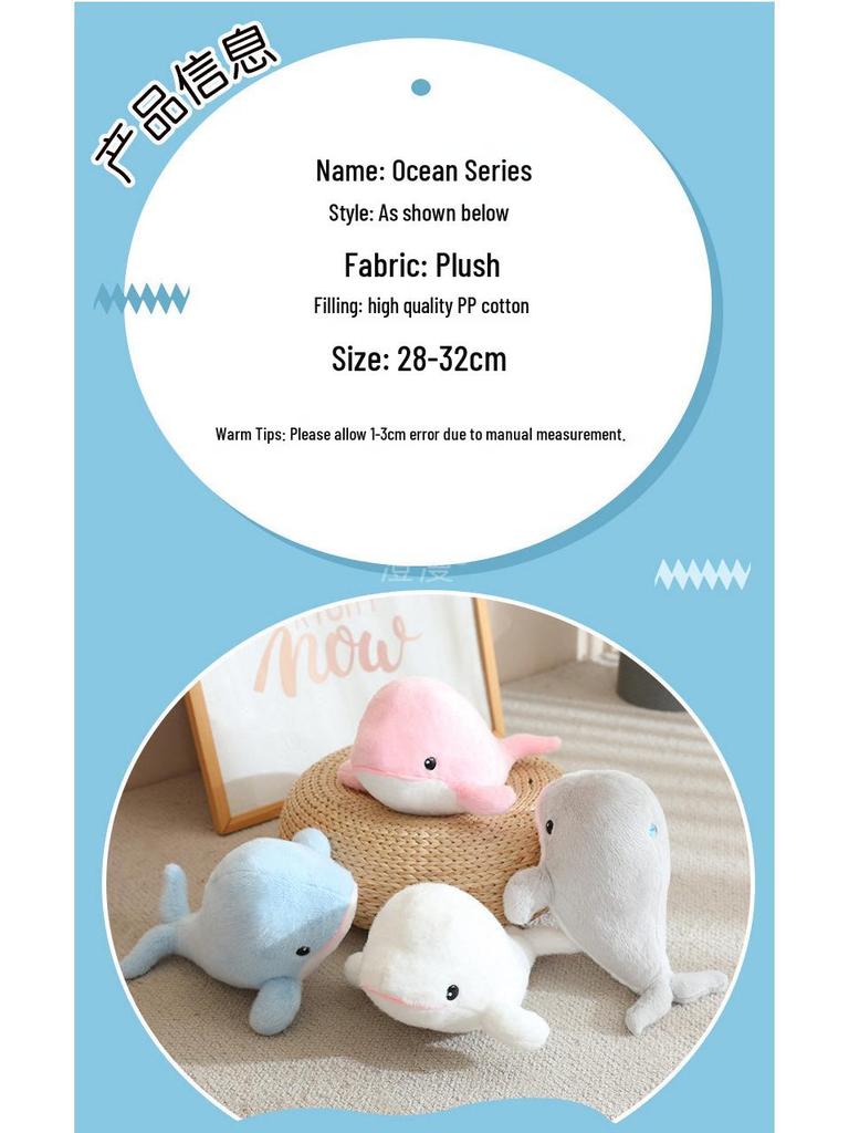 Adorable Dolphin & Orca Plush Ocean Animals - Stuffed Shark & Seal Doll for Children, Perfect Birthday Gift