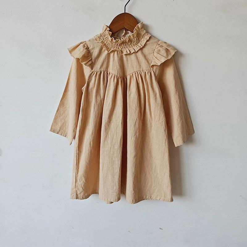 Korean Autumn Lace Embroidered Mother-Daughter Princess Dress with Lotus Leaf Design