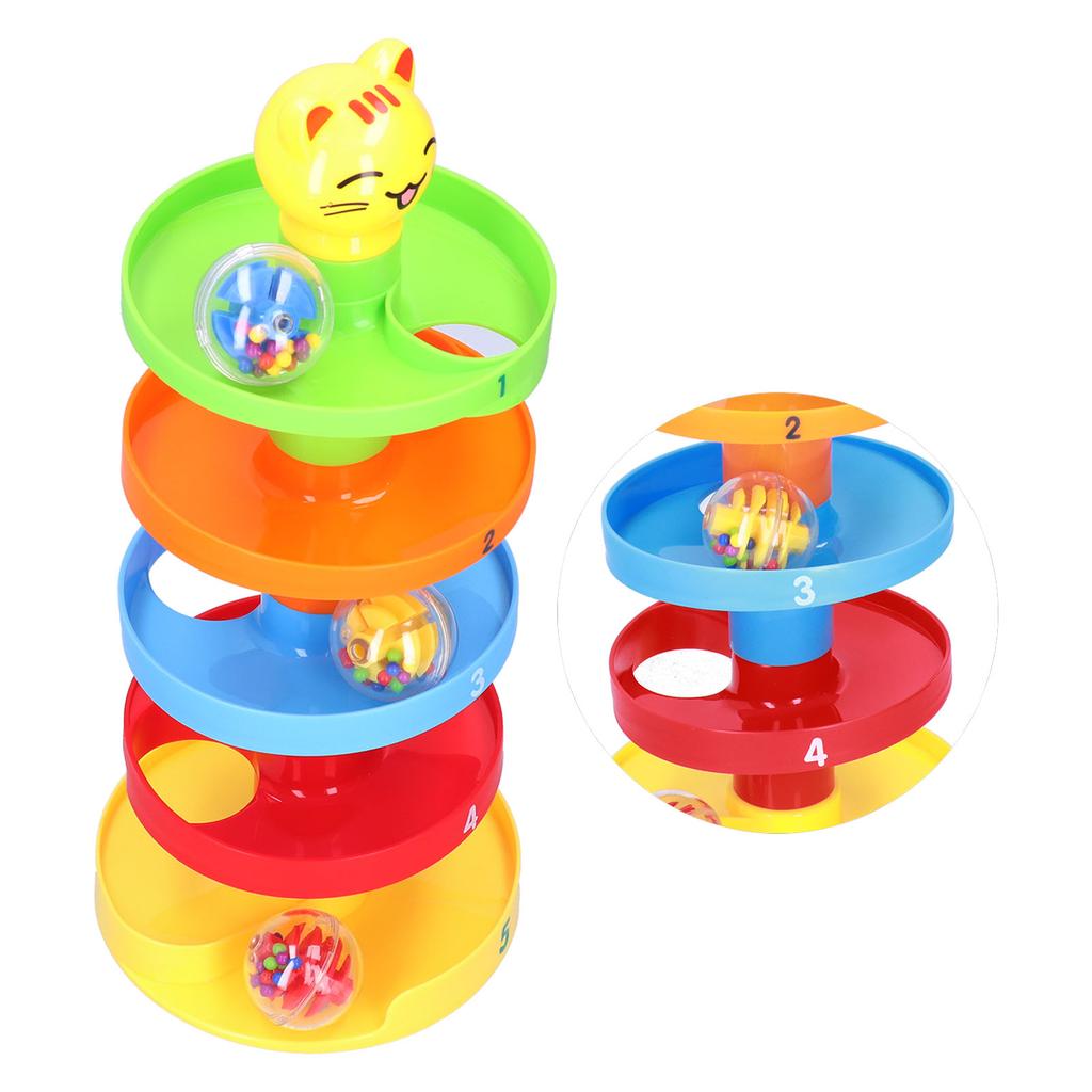 5 Layer Ball Drop Roll Swirling Tower Toy Educational Roll Activity Toy Toddler Ball Ramp ToyRoll