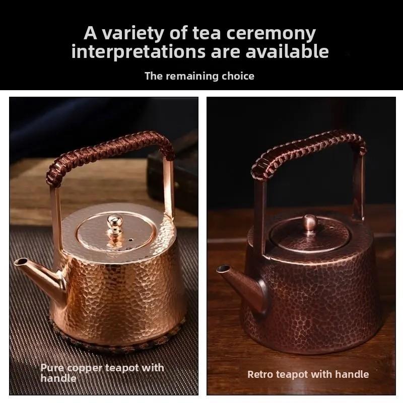Handmade Vintage Thickening Copper Pot Pure Copper Teapot Lifting Handle Teapot Boiling Water Copper Pot