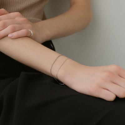 NORMALLEE [White Gold] Silky Line Bracelet