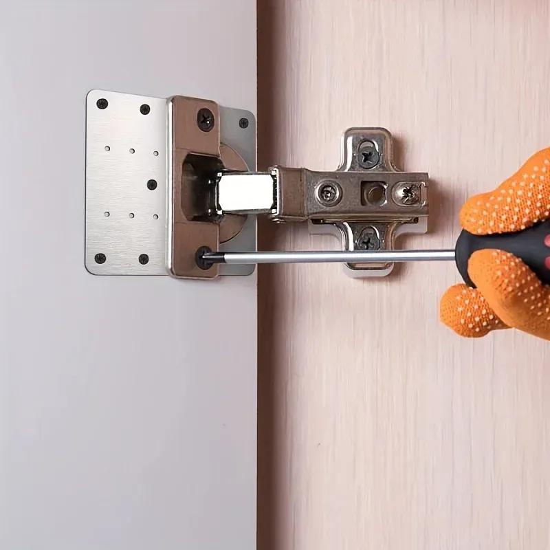 4/6pcs Cabinet hinge repair board, fixed board bracket kit, hinge repair installation board, with cabinet furniture holes
