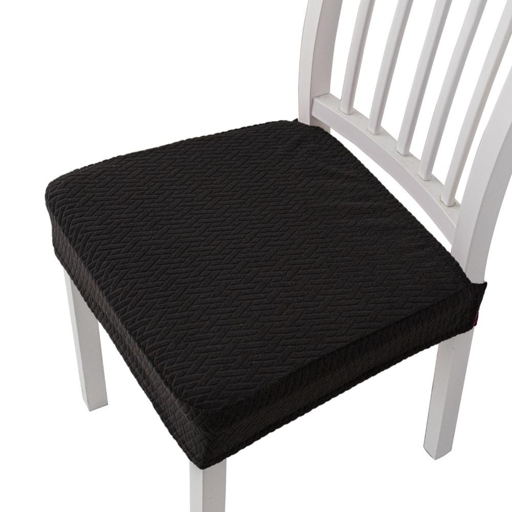 Stretchable Jacquard Chair Cover Pure Color Elastic Seat Covers for Hotel Home Dining Chairs