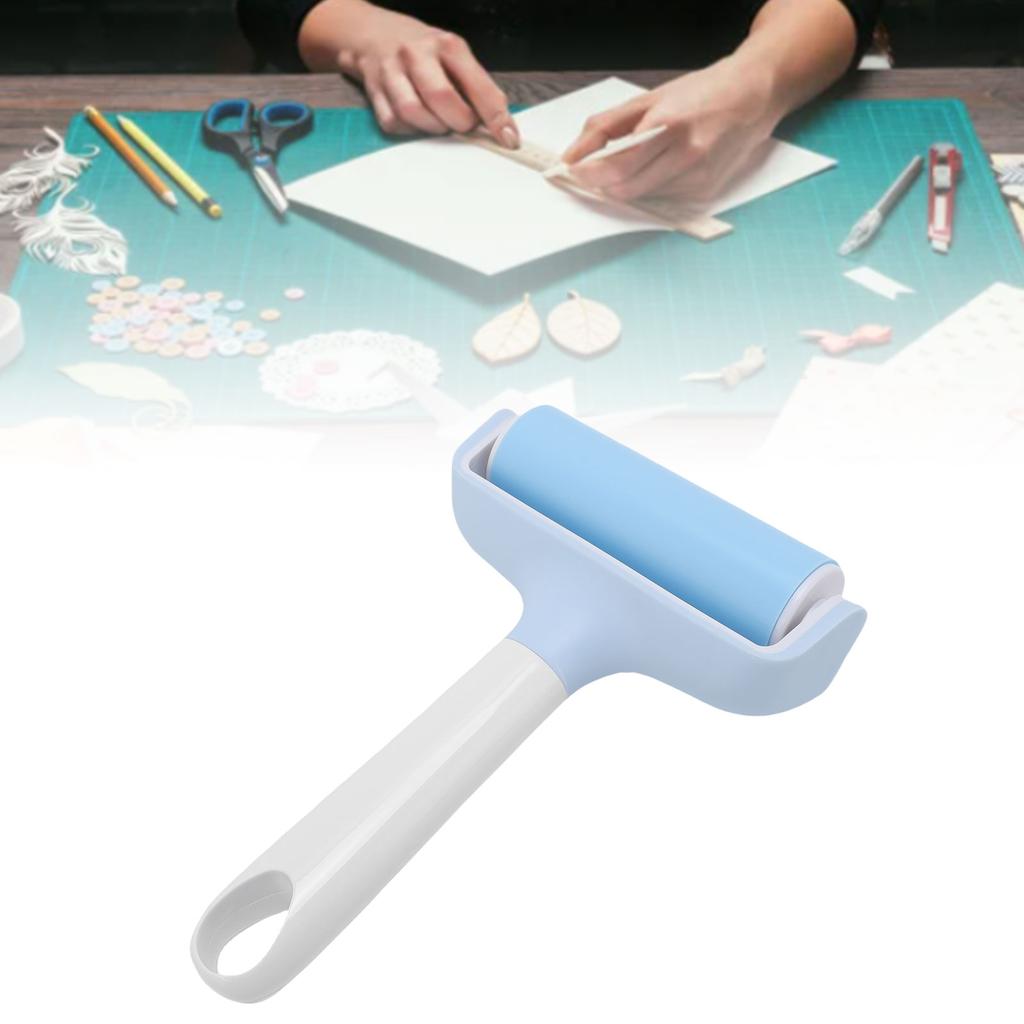 Roller and Tweezers Kit Hand Printmaking Roller for Leather Fabric Paper Wrinkle Bubble Removal