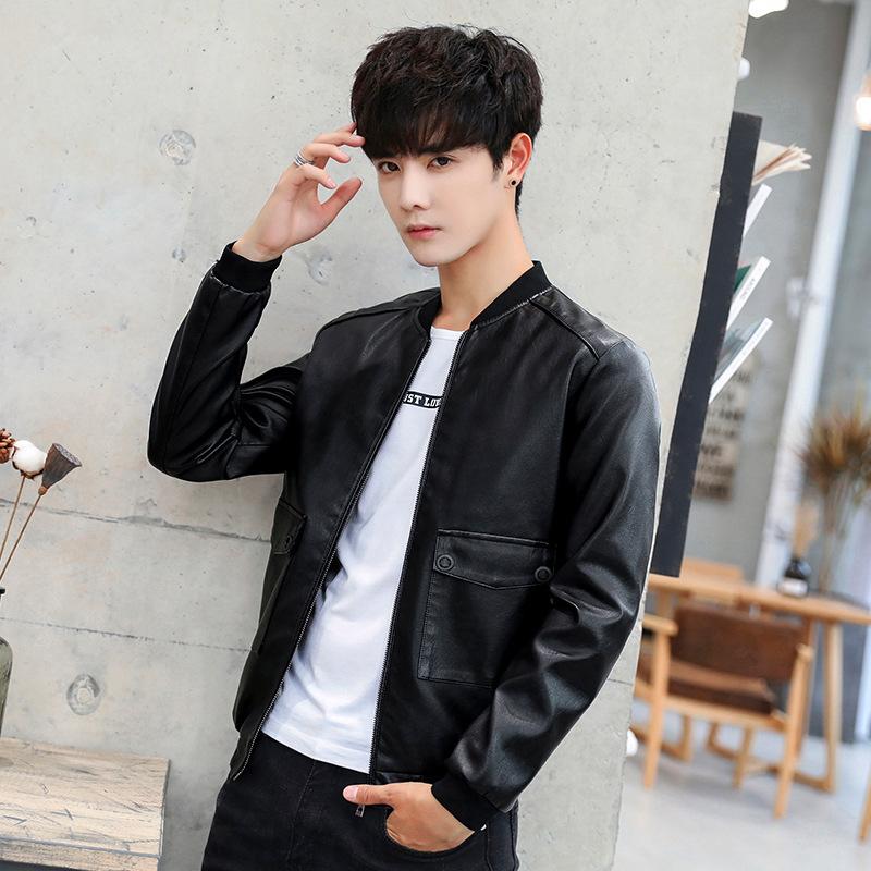 

Весенняя, осенняя и зимняя рабочая куртка из байкерской кожи, мужская кожаная куртка с объемными накладными карманами 4XL